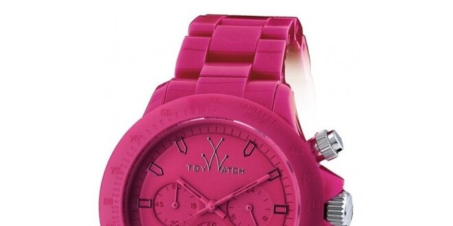 Malinovo rúžové analógové hodinky Toy s plastovým remienkom