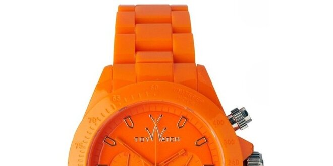 Oranžové analógové hodinky Toy s plastovým remienkom