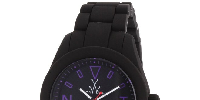 Čierne silikónové hodinky Toy