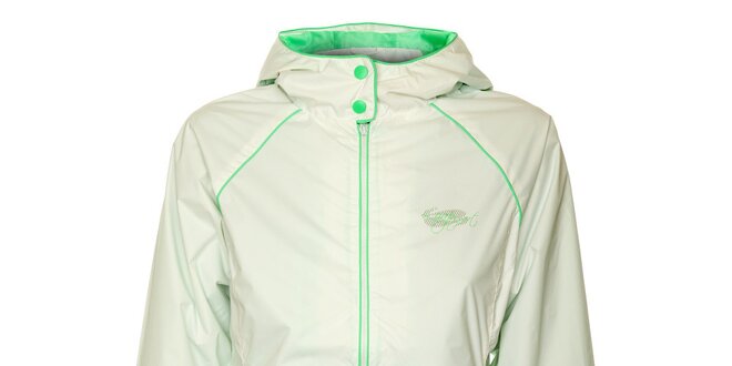 Dámska biela športová bunda Loap so zelenými detailmi
