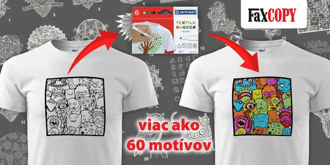 Pánske, dámske či detské tričko s omaľovánkou od FaxCOPY