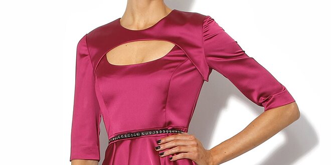 Elegantné šaty v lesklej ružovej farbe Bourne