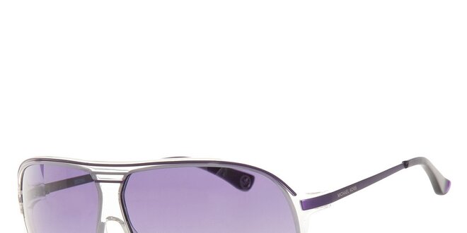 Dámske fialové slnečné okuliare s transparentnými rámami Michael Kors