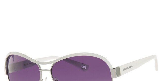 Dámske fialové slnečné okuliare s bielymi stranicami Michael Kors