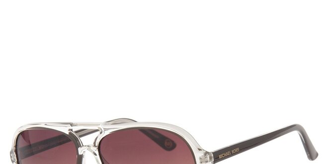Pánske transparentné slnečné okuliare s hnedými sklami Michael Kors