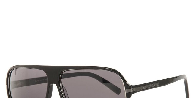 Pánske čierne slnečné okuliare s veľkými hnedými sklami Michael Kors