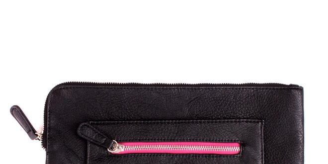Dámska čierna kabelka s ružovým zipsom Vero Moda