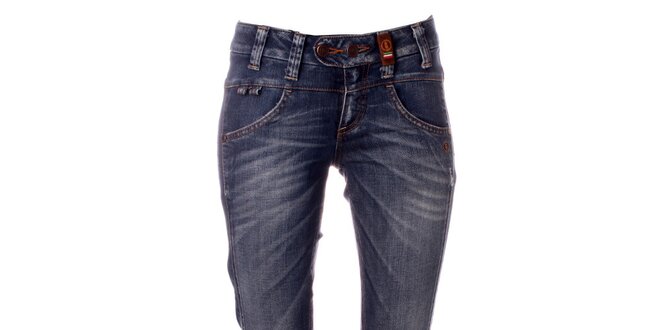 Dámske modré džínsy s prehybmi Object
