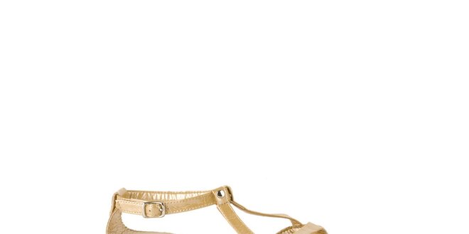 Dámske zlaté kožené sandále Lise Lindvig
