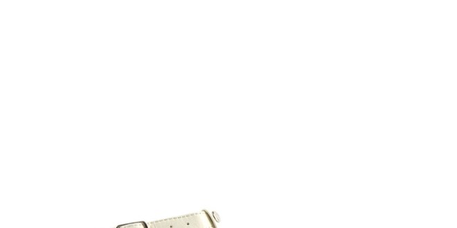 Dámske biele kožené sandále Lise Lindvig s fialovou stielkou