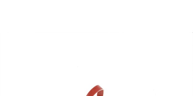Dámske červené šľapky Lise Lindvig s bielou stielkou