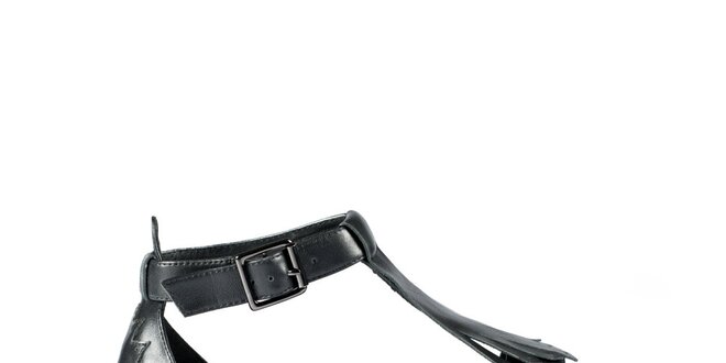 Dámske čierne kožené sandále Lise Lindvig