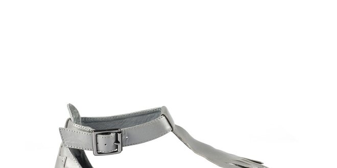 Dámske šedivé kožené sandále Lise Lindvig