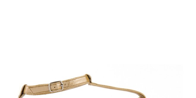 Dámske zlaté sandále Lise Lindvig s bielou stielkou