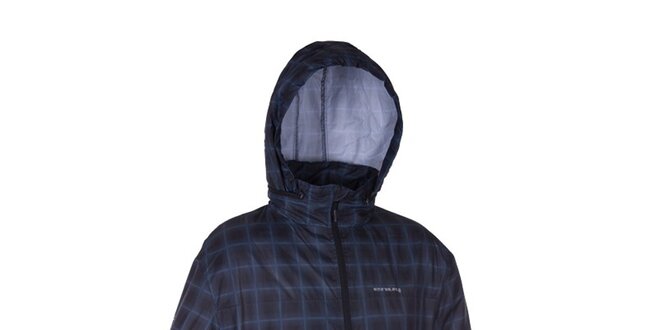Pánska čierno-modrá kockovaná outdoorová bunda
