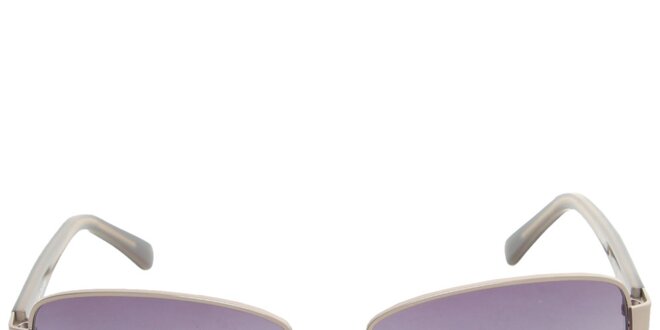 Dámske strieborné slnečné okuliare Calvin Klein s fialovými sklami