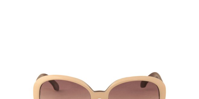 Dámske krémovo-hnedé slnečné okuliare