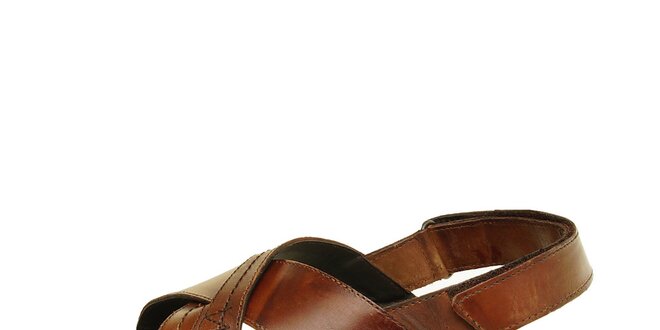 Pánske hnedé kožené sandále Levis