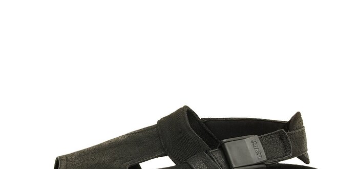 Dámske čierne kožené sandále Levis