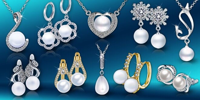 Elegantné perlové šperky - náušnice, náhrdelníky a sety
