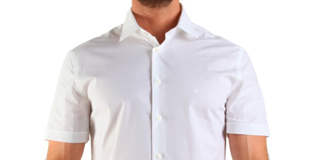 Pánska biela košeľa s krátkým rukávom Calvin Klein