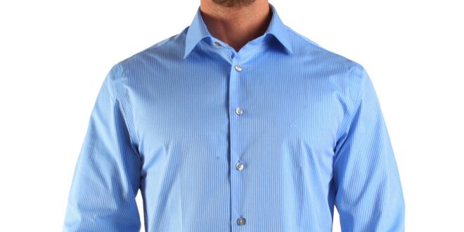 Pánska modrá prúžkovaná košeľa Calvin Klein