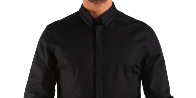 Pánska čierna košeľa s dlhým rukávom Calvin Klein