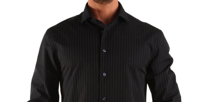 Pánska čierna košeľa s prúžkom Calvin Klein