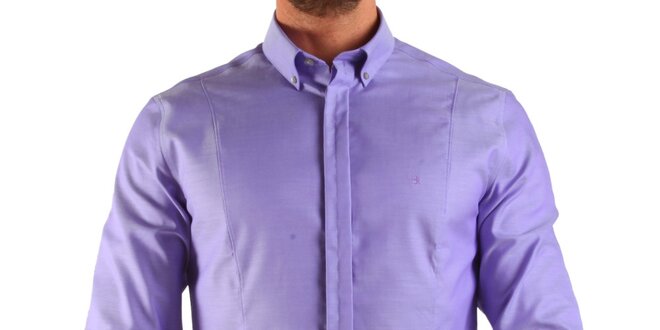 Pánska lila košeľa s dlhým rukávom Calvin Klein