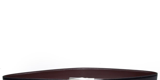 Pánsky obojstranný čierny kožený opasok Calvin Klein