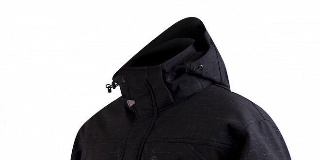 Pánska čierna softshellová bunda Trimm s potlačou
