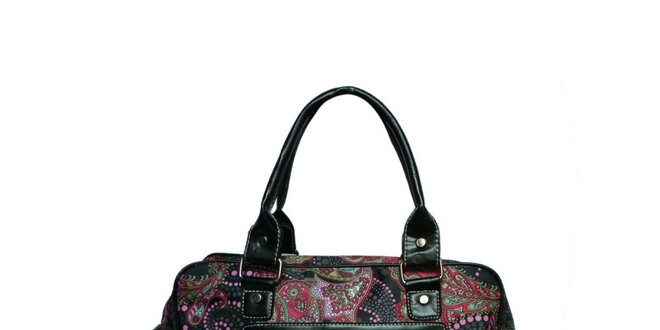 Dámska čierna kabelka s farebným potiskom London Fashion