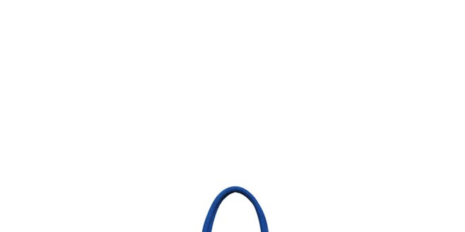 Dámska modrá kabelka s potiskom zlatého zámčeku London Fashion