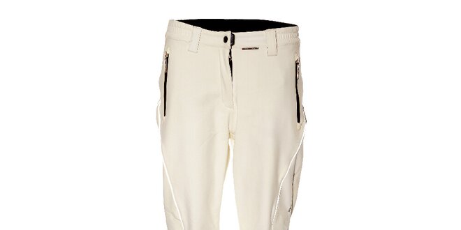 Dámske biele softshellové lyžiarske nohavice Trimm