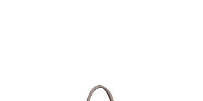 Dámska bielo-šedá kabelka s potiskom zlatého zámčeku London Fashion