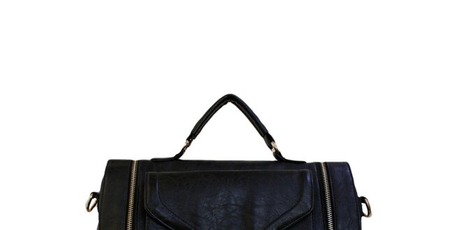 Dámska čierna kabelka so zámčekom London Fashion