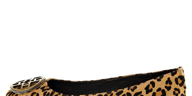 Dámske leopardie kožené baleríny so sponou Hope