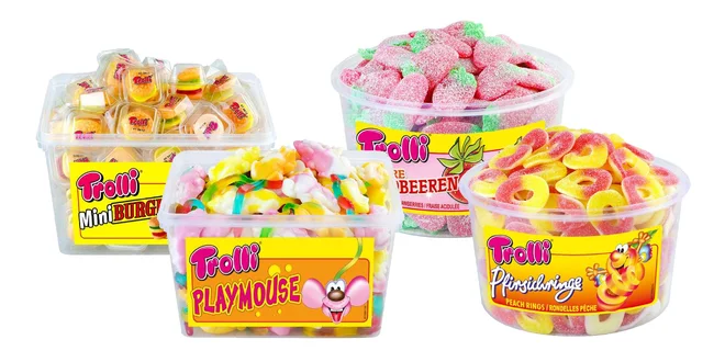 Boxy gumových cukríkov značky Trolli: 7 druhov