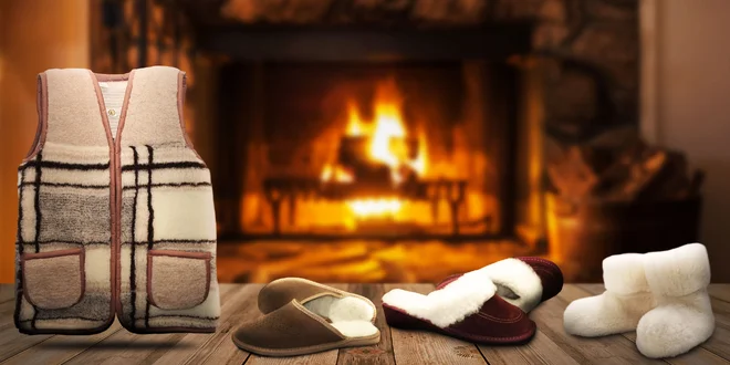 Hrejivá vesta, papuče alebo kapce z ovčej vlny