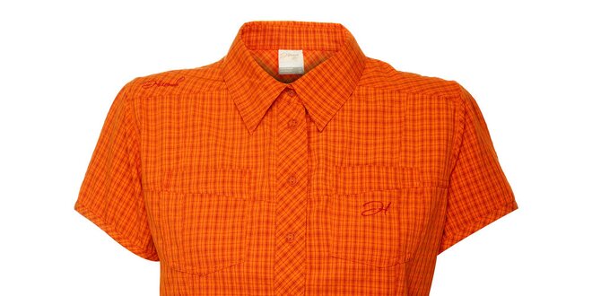 Dámska oranžová kockovaná outdoorová košeľa Hannah