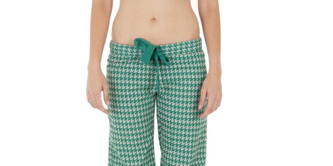 Dámske zeleno-biele pyžamové nohavice Women'Secret