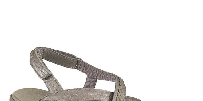 Dámske šedé kožené sandálky Hush Puppies