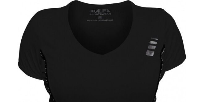Dámske čierne tričko s krátkými rukávmi ALEA