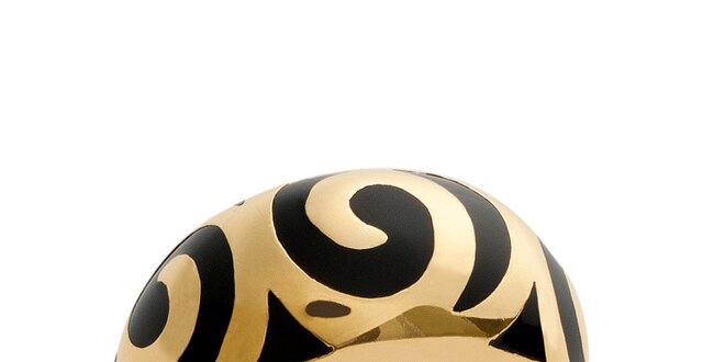 Zlatý prsteň s čiernym vzorom La Mimossa
