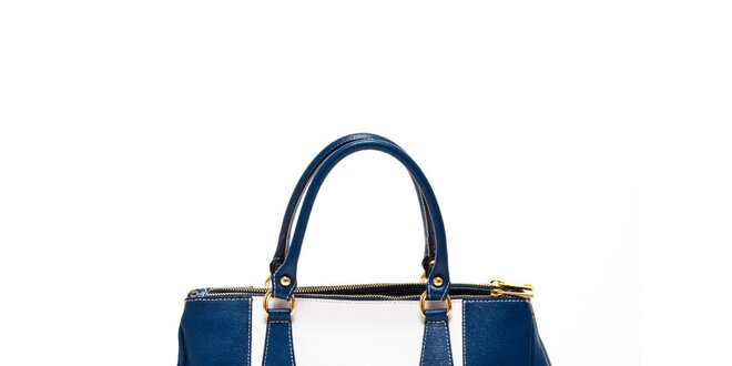 Dámska modro-biela kožená kabelka Renata Corsi