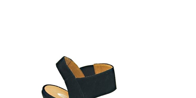 Dámske čierne semišové sandálky na platforme Eye