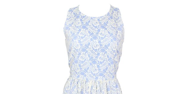 Dámske modro-biele čipkované šaty Tantra