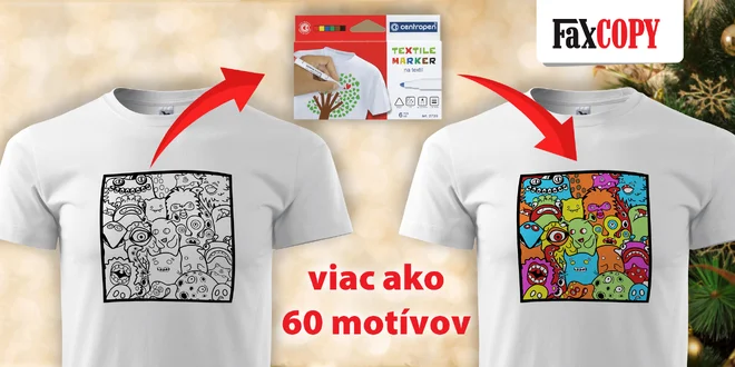 Pánske, dámske či detské tričko s omaľovánkou od FaxCOPY