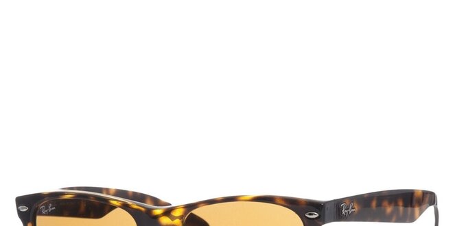 Tmavo hnedé pruhované slnečné okuliare Ray-Ban New Wayfarer