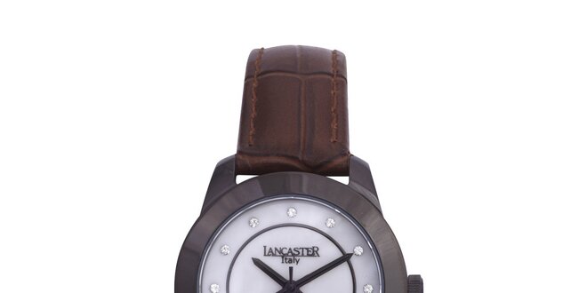 Dámske hnedo-čierne analógové hodinky Lancaster